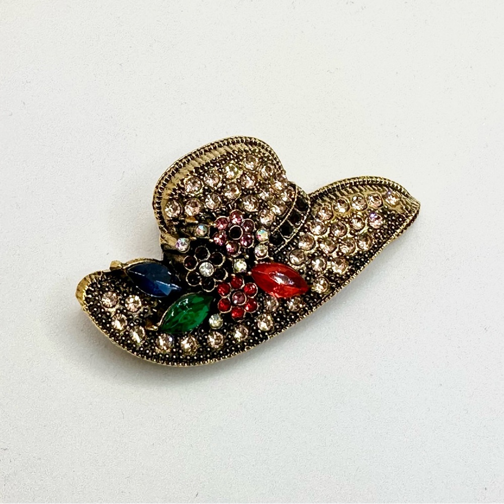 NWOT - Colorful Spring Bonnet Brooch - Picture 4 of 11